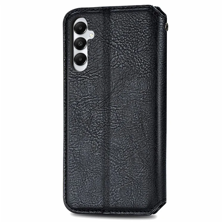 Für Samsung Galaxy A05s 4G Lederhülle mit geprägtem Rautenmuster Wallet Phone Case - Schwarz