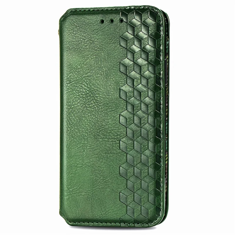 For Honor 100 5G PU Leather Case Rhombus Imprint Wallet Stand Phone Cover - Green