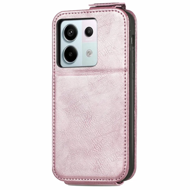 Pour Xiaomi Redmi Note 13 Pro 5G / Poco X6 5G Drop Proof Board Vertical Flip Zipper Portefeuille Couverture Téléphon - or Rose