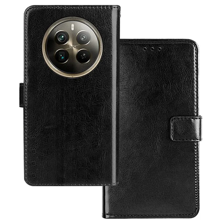 IDEWEI For Realme 12 Pro 5G / Realme 12 Pro+ 5G Case Foldable Stand Leather Phone Wallet Cover - Black