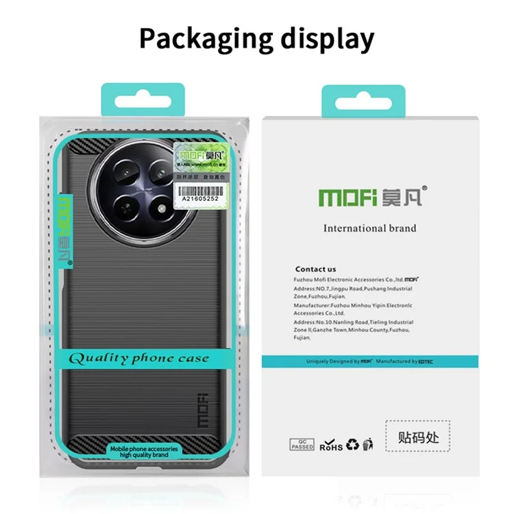 MOFI JK TPU Series-1 For Realme 12 5G Case Brushed Anti-Fall TPU Phone Cover - Black