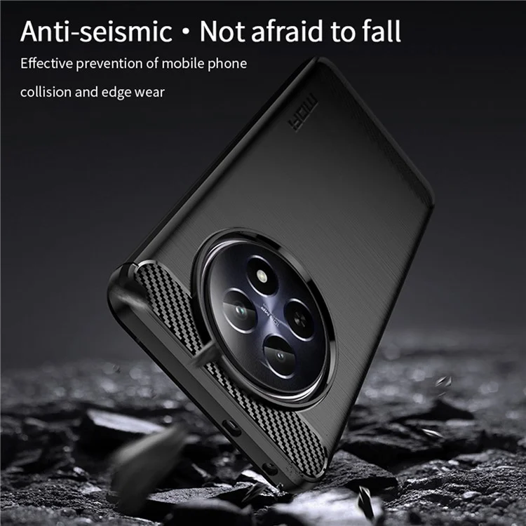 MOFI JK TPU Series-1 For Realme 12 5G Case Brushed Anti-Fall TPU Phone Cover - Black
