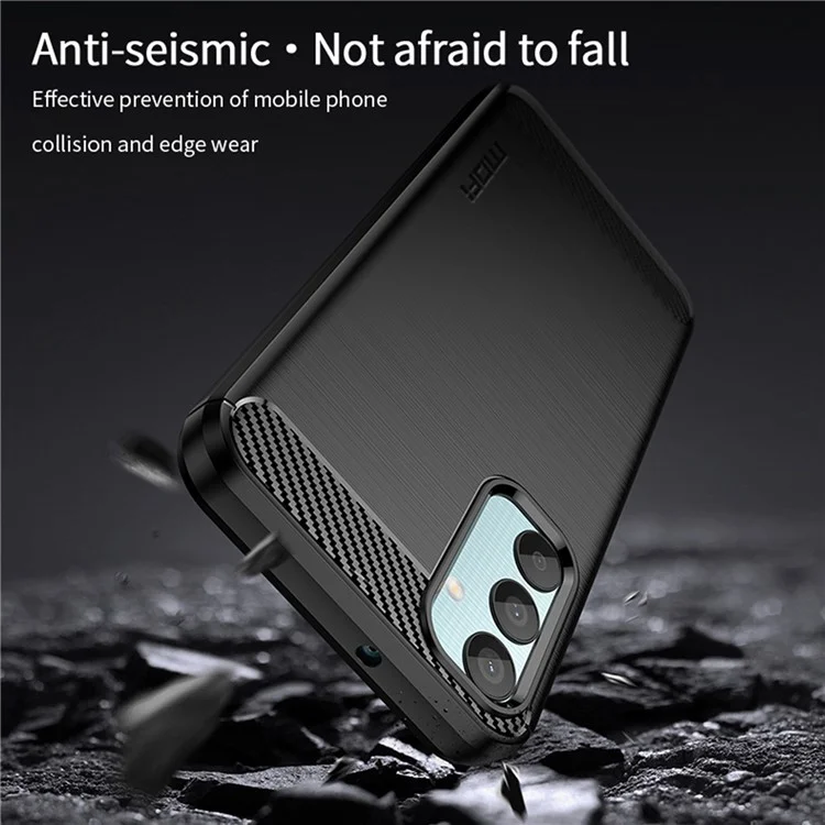 MOFI JK TPU Série-1 Para Samsung Galaxy M15 5G / F15 5G Case Brushed Soft TPU Phone Cover - Preto
