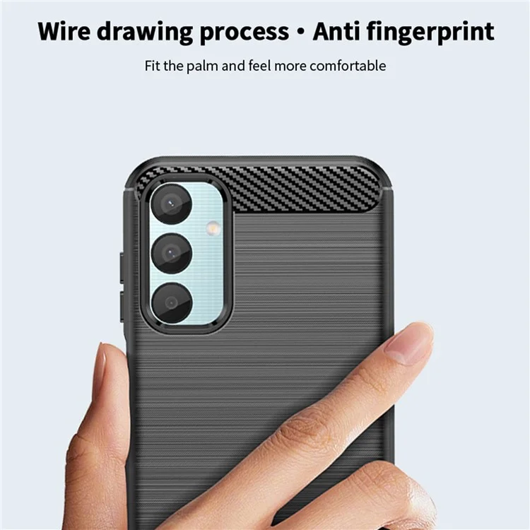 MOFI JK TPU Série-1 Para Samsung Galaxy M15 5G / F15 5G Case Brushed Soft TPU Phone Cover - Preto