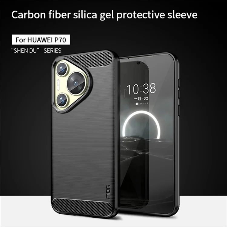 MOFI JK TPU Series-1 Für Huawei Pura 70 Case Brushed Drop Protection Back Phone Cover - Schwarz