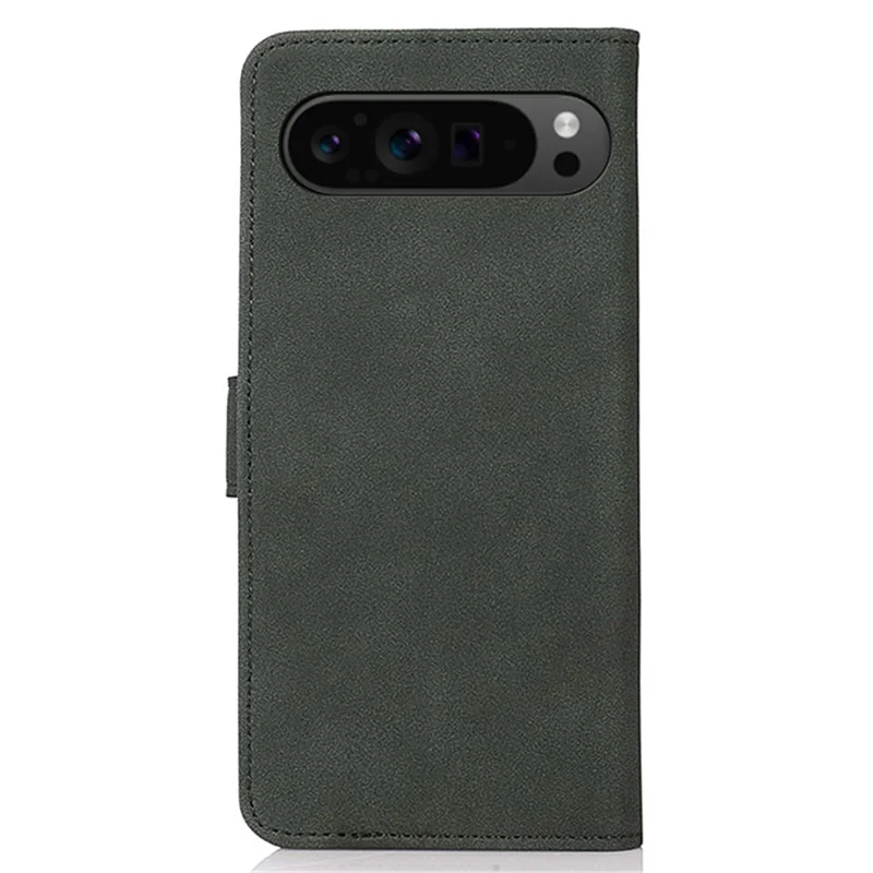 KHAZNEH Para Google Pixel 9 Pro XL Capa de Telefone Dobrável de Suporte e Carteira de Couro - Verde