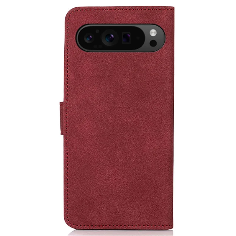 KHAZNEH For Google Pixel 10 Pro XL / 9 Pro XL Phone Case Folding Stand Cover Leather Wallet Shell - Red