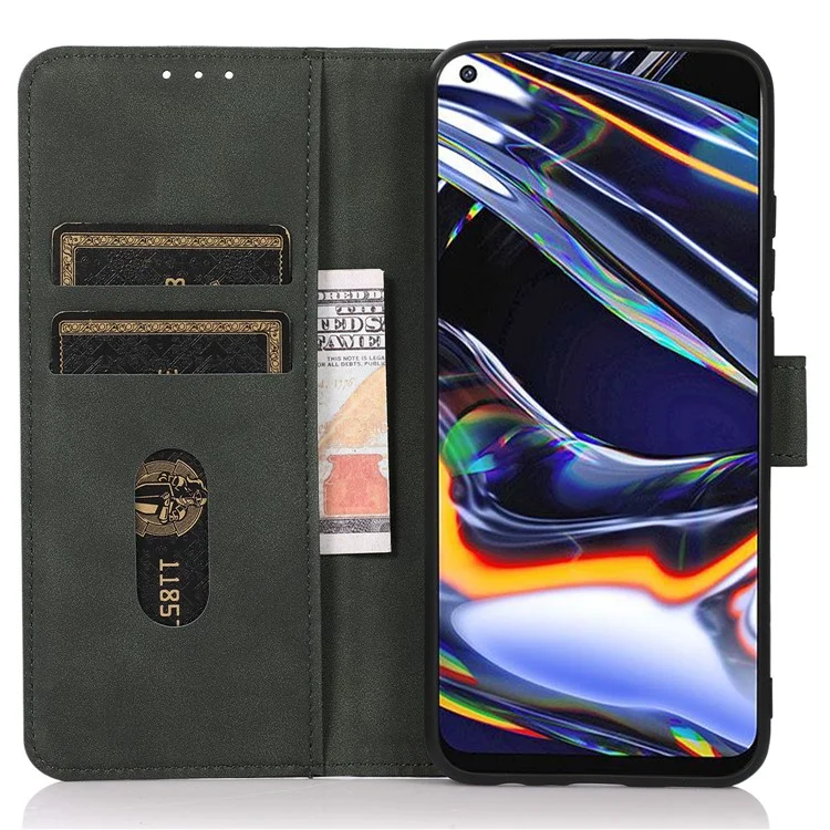 KHAZNEH Für Google Pixel 9 / Pixel 9 Pro Stoßfeste PU-Leder-Handyhülle mit Geldbörse und Ständer - Grün