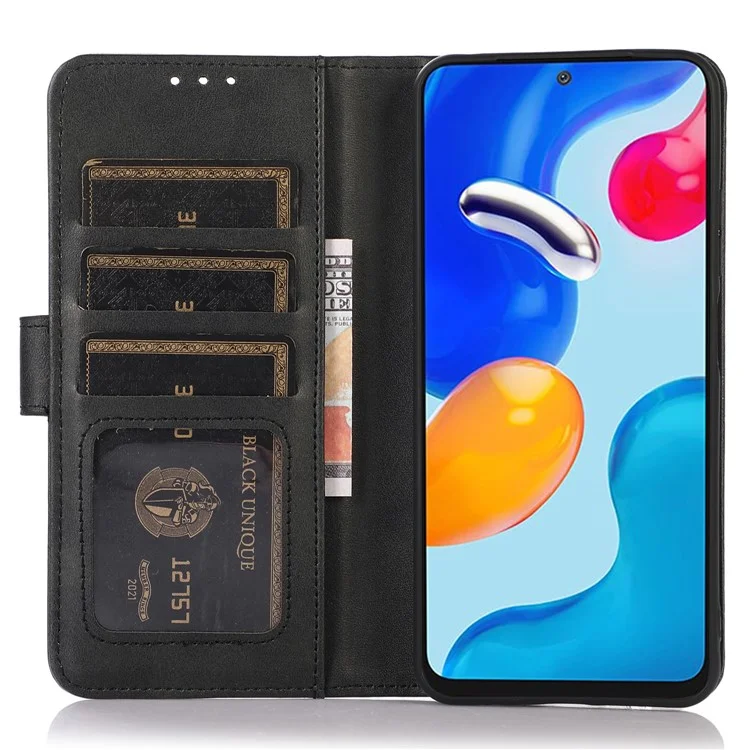 Per OnePlus Nord CE4 5G Case Custodia in Pelle PU Texture di Pelle di Vitello Slot per Carte Custodia Portafoglio per Telefono - Nero