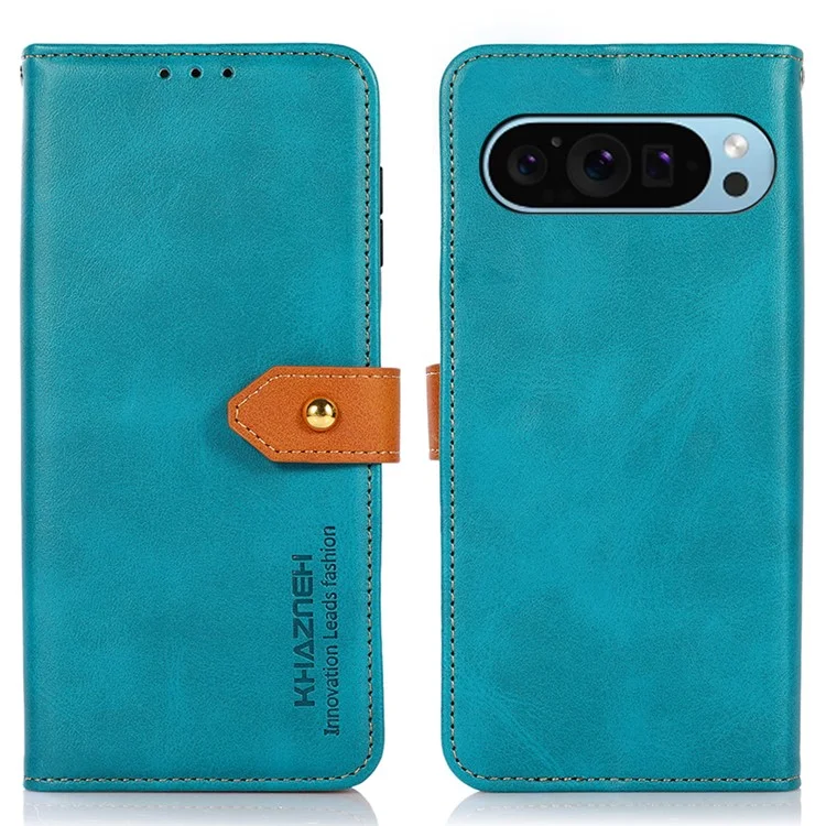 KHAZNEH Per Google Pixel 9 / Pixel 9 Pro Custodia Magnetica Flip in Pelle PU Supporto per Cellulare - Blu