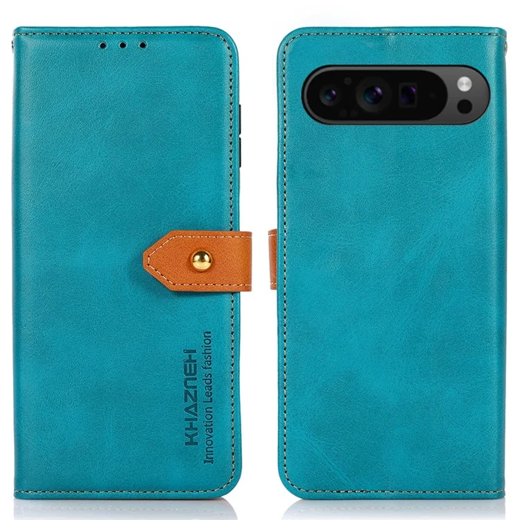 KHAZNEH Para Google Pixel 9 Pro XL Funda Magnética Flip PU Leather Stand Funda Protectora - Azul
