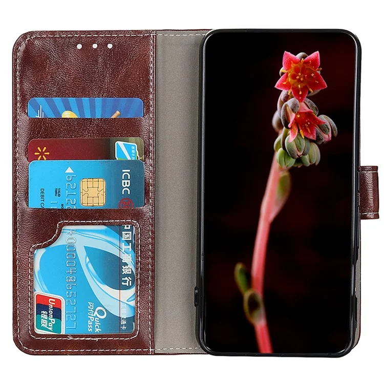 Para Motorola Moto G45 5G / G34 5G Funda resistente a caídas Case Retro Cartera de Piel PU Soporte de Teléfono - Marrón