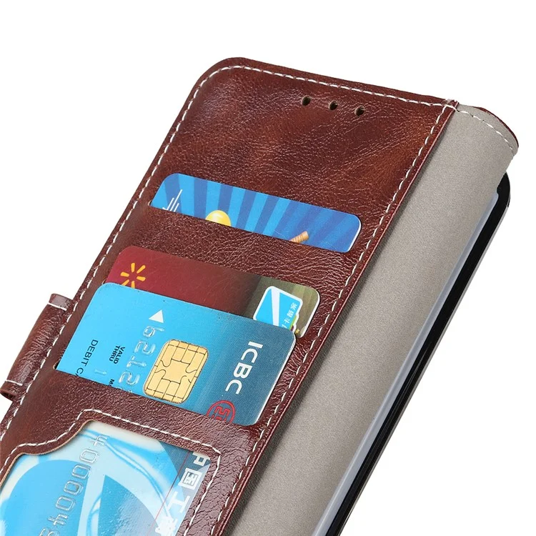 Para Motorola Moto G45 5G / G34 5G Funda resistente a caídas Case Retro Cartera de Piel PU Soporte de Teléfono - Marrón