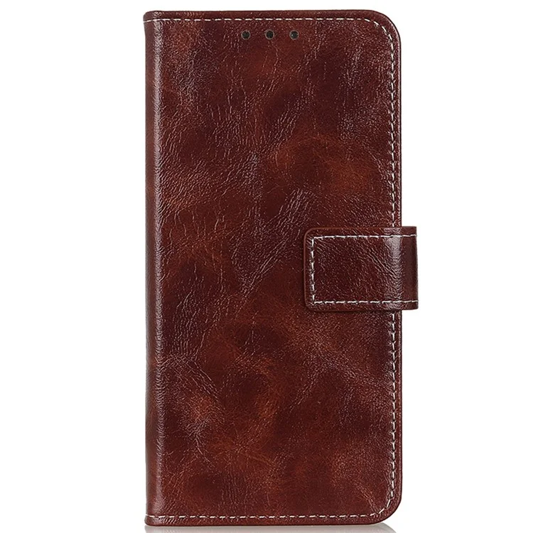 Para Motorola Moto G45 5G / G34 5G Funda resistente a caídas Case Retro Cartera de Piel PU Soporte de Teléfono - Marrón