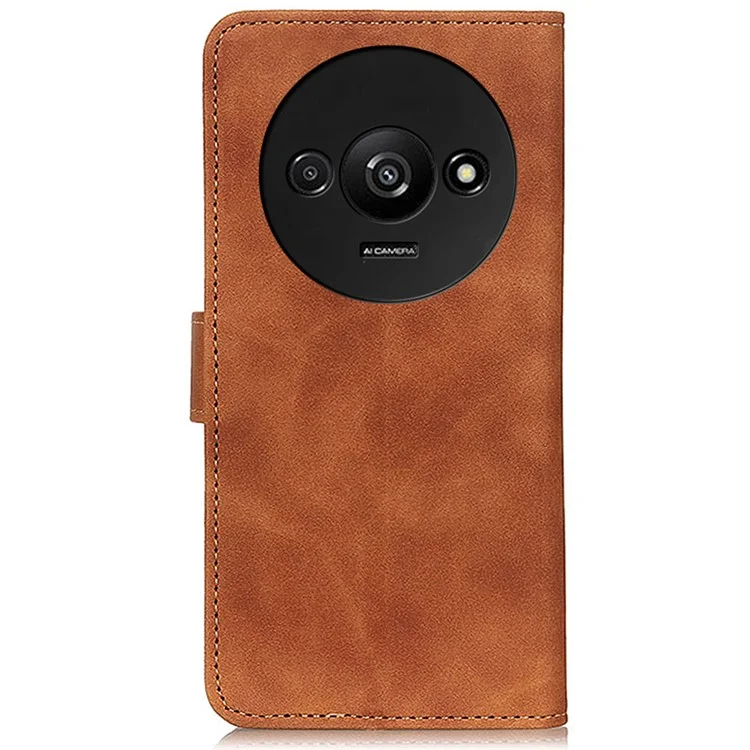 KHAZNEH per Xiaomi Redmi A3 / Poco C61 4G Custodia antiurto Custodia in pelle PU retrò Supporto per telefono - Marrone