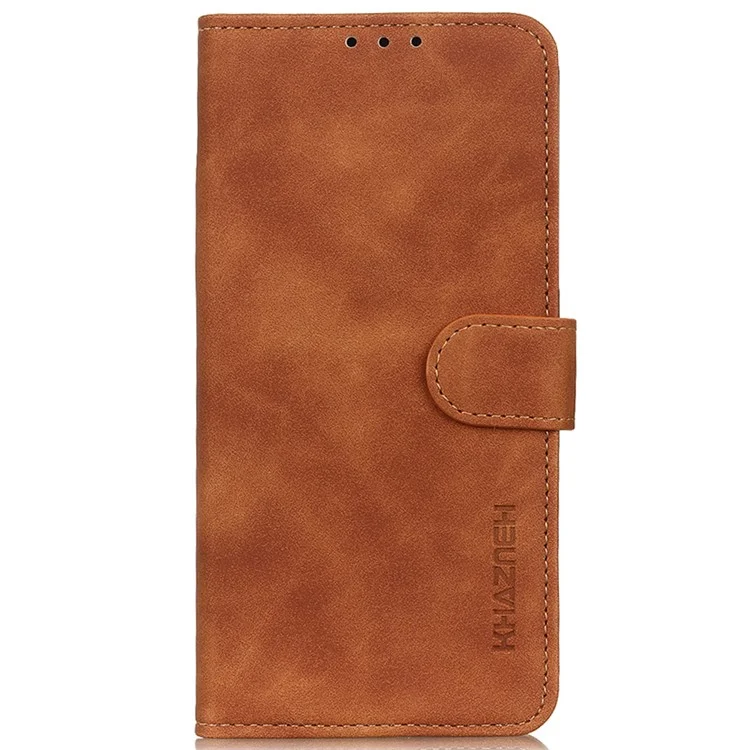 KHAZNEH para Motorola Moto G45 5G / G34 5G Funda Retro de Piel Sintética con Soporte de Visualización - Marrón