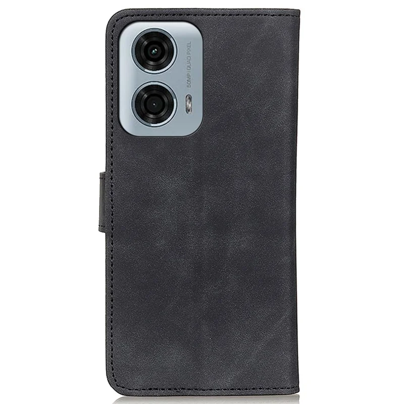KHAZNEH para Motorola Moto G24 Power Funda Funda de Teléfono de Cuero PU Soporte de Teléfono Retro - Negro