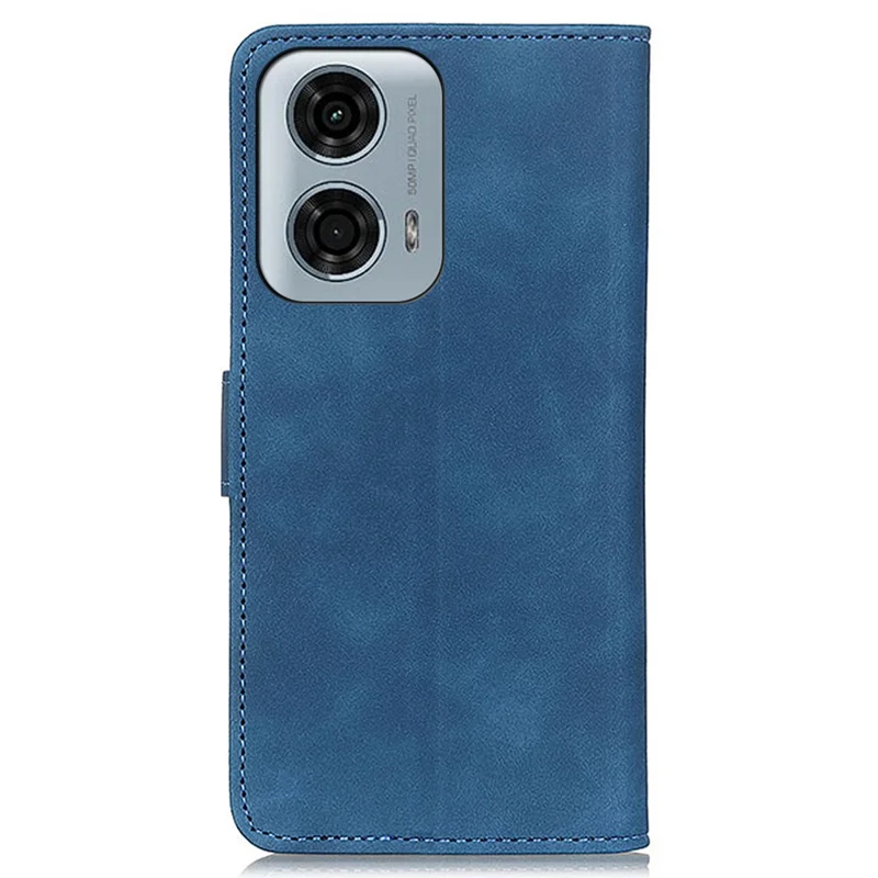 KHAZNEH para Motorola Moto E14 4G / G04 4G / G04s 4G / G24 4G Estuches de teléfono móvil Cuero PU retro a prueba de caídas - Azul