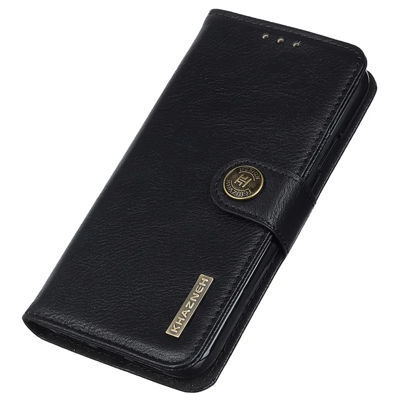KHAZNEH per Motorola Moto E14 4G / G04 4G / G04s 4G / G24 4G Custodia per telefono in pelle con portafoglio Texture Cowhide - Nero