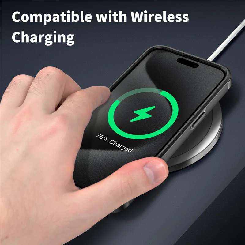 For iPhone 15 Pro Case Shockproof PC+TPU Cover with Slide Camera Guard - Blue