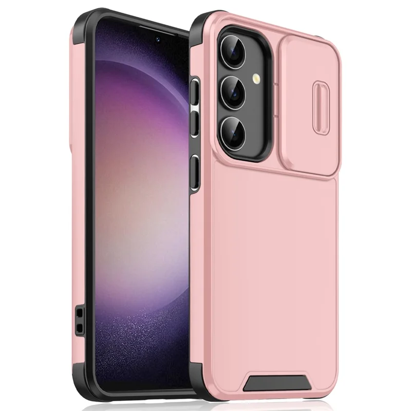 For Samsung Galaxy A54 5G Case PC+TPU Phone Cover with Slide Camera Protection - Pink
