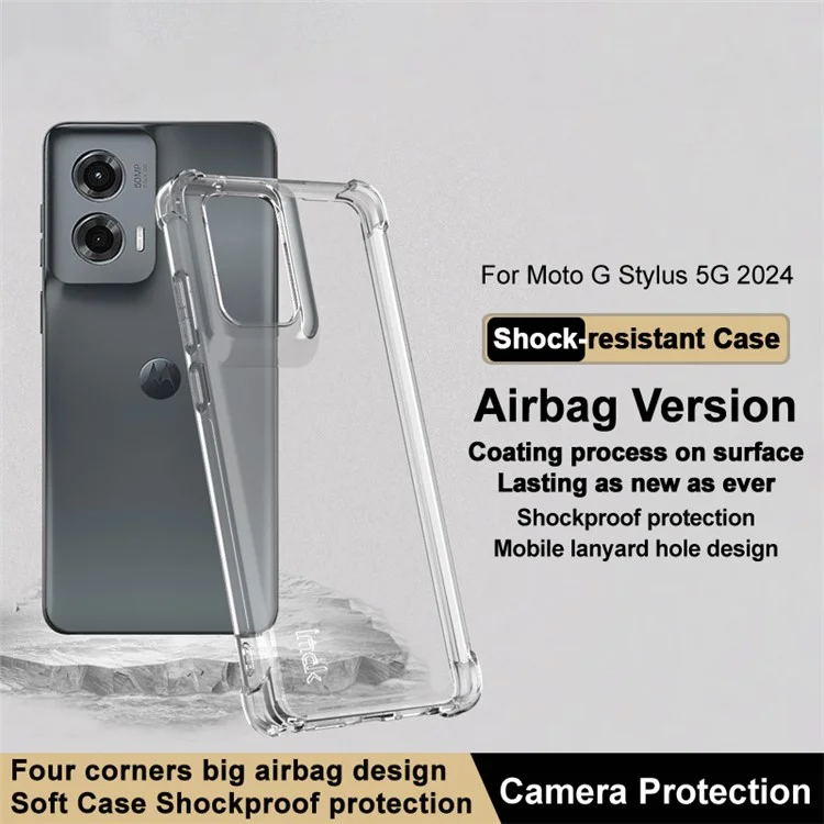 IMAK For Motorola Moto G Stylus 5G (2024) Case TPU Phone Cover Advanced Airbag Drop Protection - Transparent