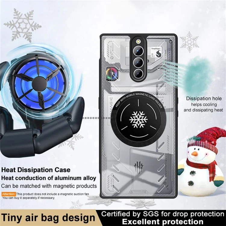 IMAK UX-9A Série pour ZTE nubia Red Magic 8 Pro 5G / 8 Pro+ 5G / 8S Pro Étui Transparent Dissipation Thermique PC+TPU