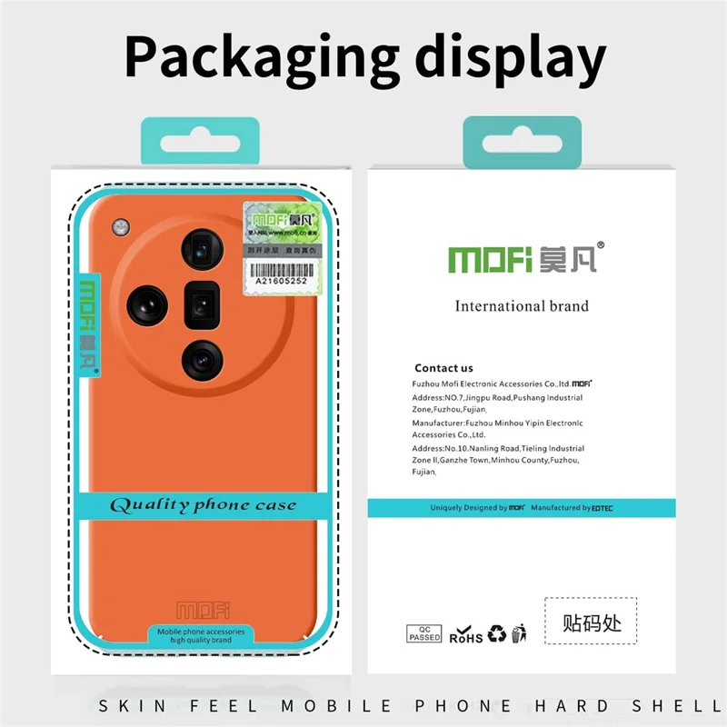 MOFI JK Qin Series For Oppo Find X7 Ultra Slim Case Matte TPU+Acrylic Phone Back Shell - Grey