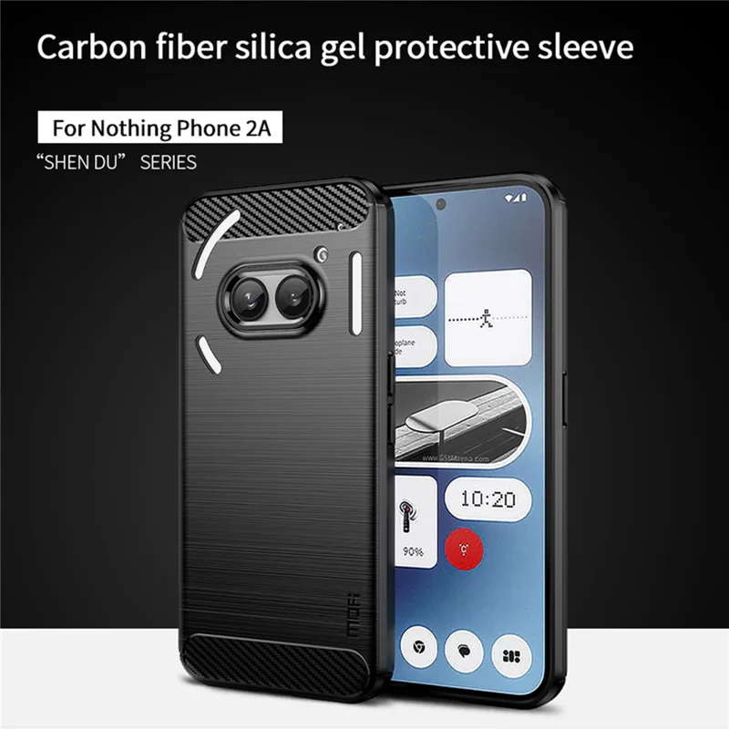 MOFI JK TPU Series-1 For Nothing Phone (2a) Plus / Phone (2a) Cell Phone Cases Shock-Absorbent Brushed Cover - Black