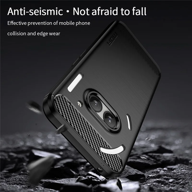 MOFI JK TPU Series-1 For Nothing Phone (2a) Plus / Phone (2a) Cell Phone Cases Shock-Absorbent Brushed Cover - Black