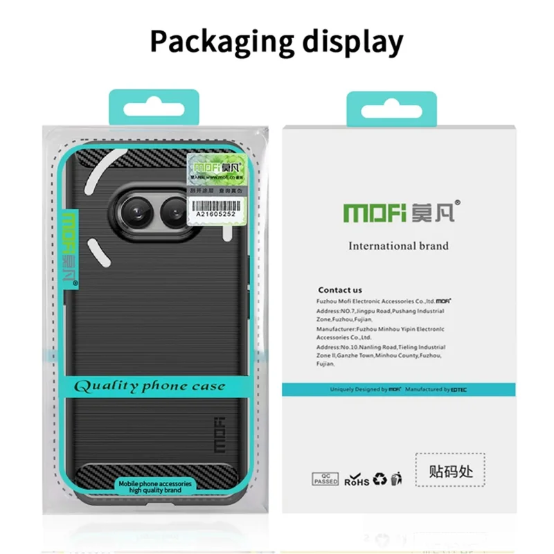 MOFI JK TPU Series-1 For Nothing Phone (2a) Plus / Phone (2a) Cell Phone Cases Shock-Absorbent Brushed Cover - Black