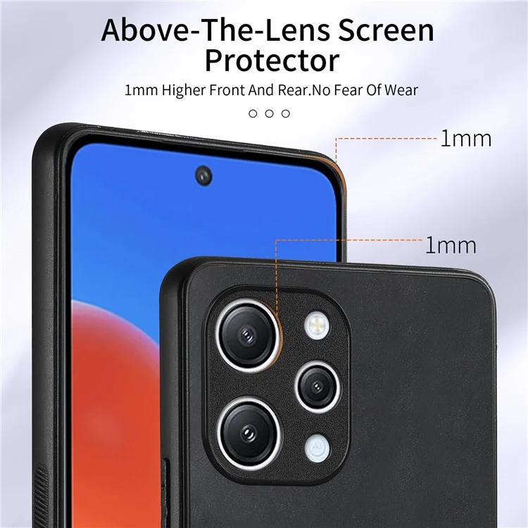 D2 Pour Xiaomi Redmi 12 4G / Redmi 12 5G (Global) / Poco M6 Pro 5G Étui Support Anneau Béquille Coque TPU - Noir