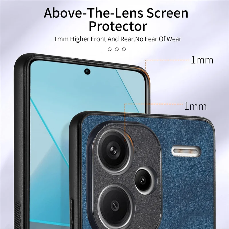 D2 For Xiaomi Redmi Note 13 Pro+ 5G Ring Phone Protective Cover Phone Card Holder Kickstand - Blue