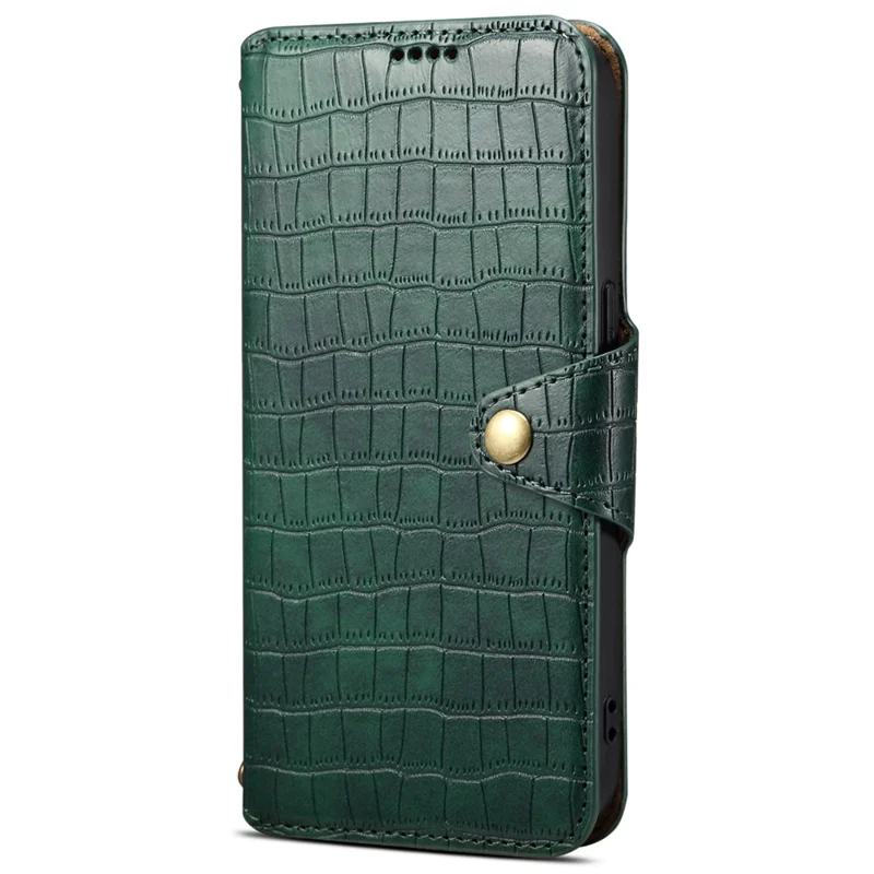 For iPhone 12 Pro Max 6.7 inch Case Crocodile Texture Leather Cover Classic Wallet Phone Shell - Green