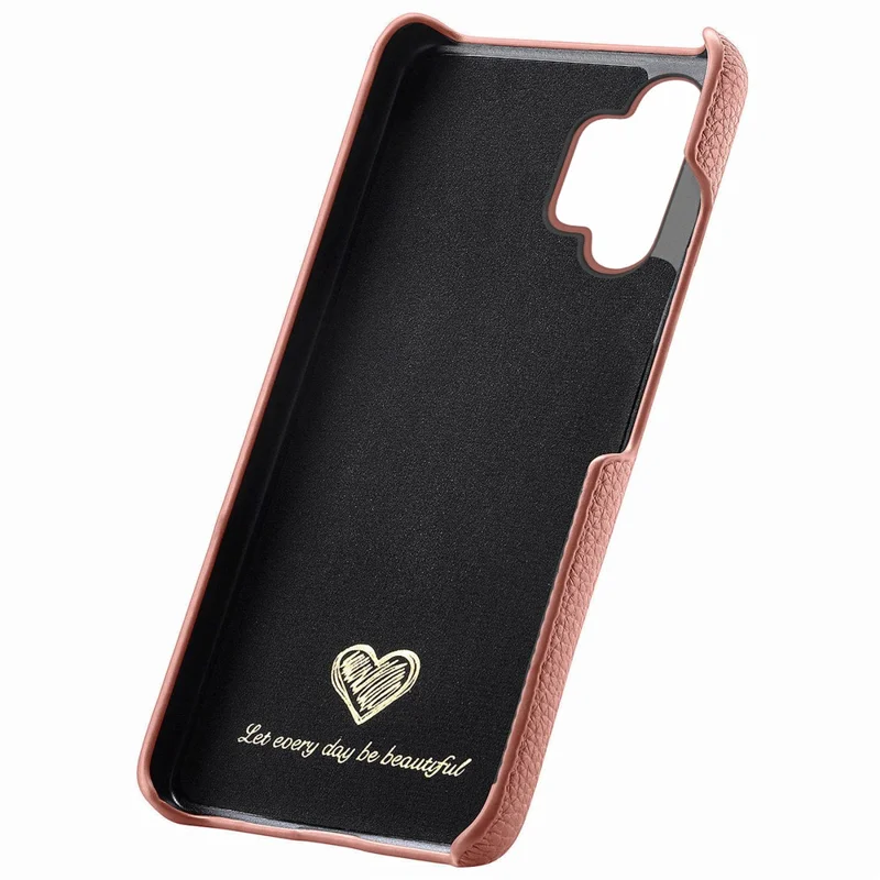 Coque pour Samsung Galaxy A13 4G Y1, texture de peau de litchi, en cuir PU+PC, résistante aux chocs, couleur rose