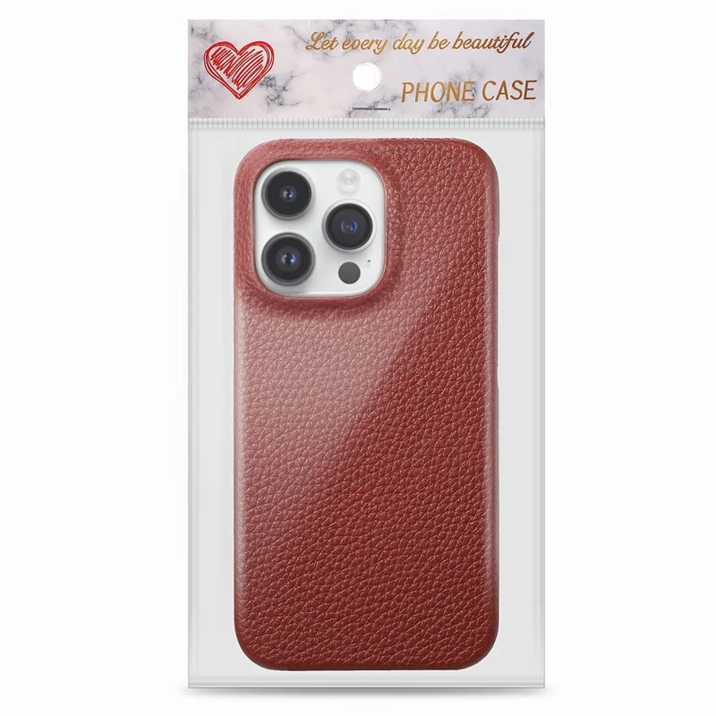 Y1 For iPhone 14 Pro Case Litchi Texture Leather+PC Anti-fingerprint Protective Shell - Red