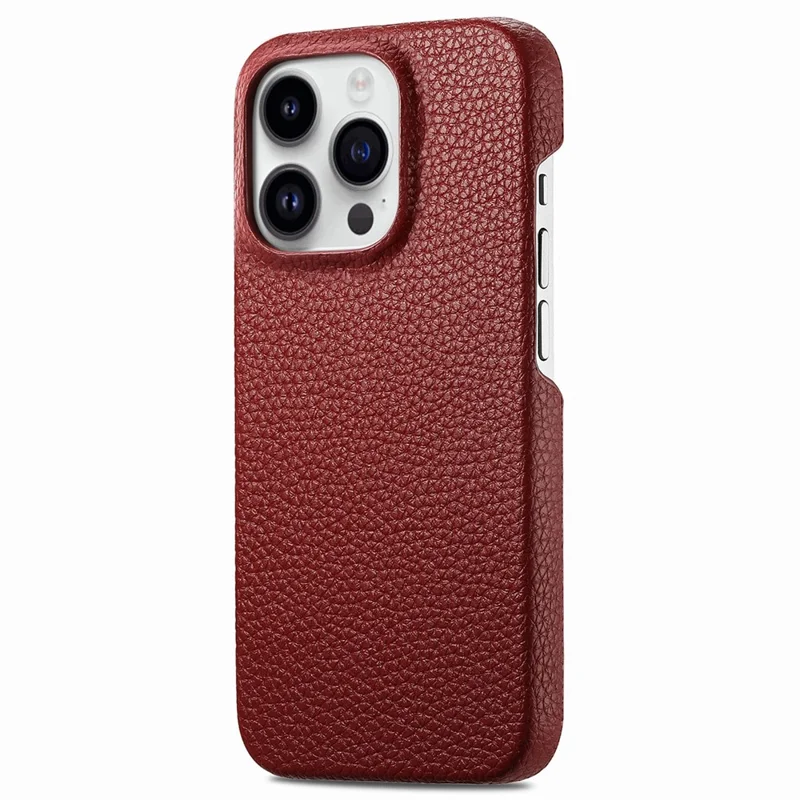 Y1 For iPhone 14 Pro Case Litchi Texture Leather+PC Anti-fingerprint Protective Shell - Red