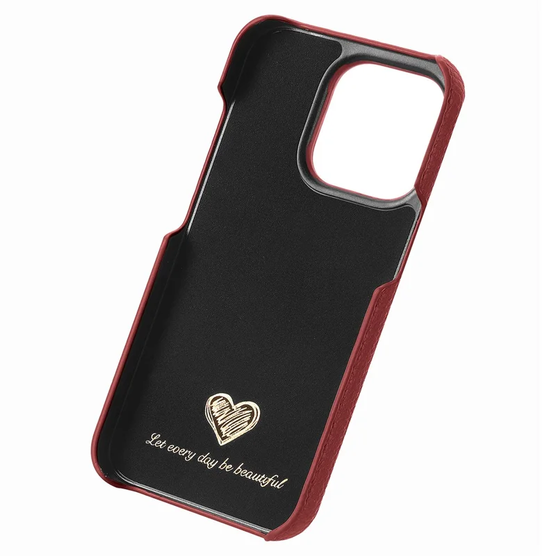 Y1 For iPhone 14 Pro Case Litchi Texture Leather+PC Anti-fingerprint Protective Shell - Red