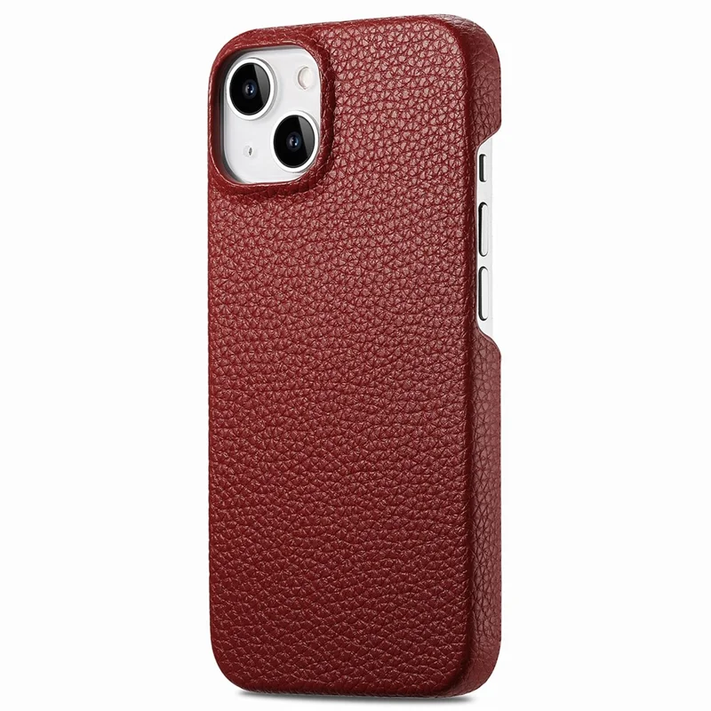 Y1 For iPhone 14 Plus Case Anti-scratch Litchi Texture PU Leather Coated PC Phone Cover - Vermelho