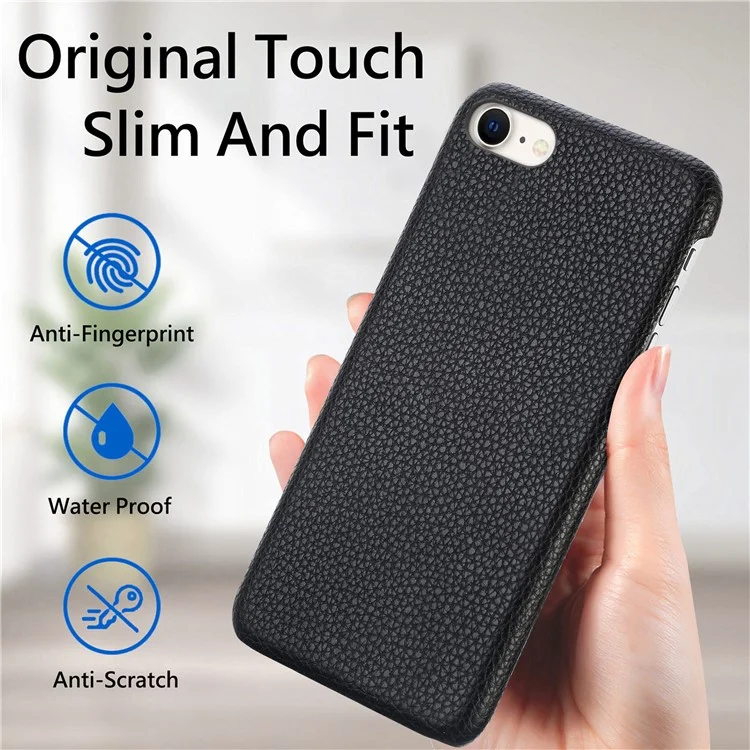 Y1 Pour Iphone 7 / 8 / SE (2020) / SE (2022) Case de Texture Litchi pu en Cuir PU Revêtement de Téléphone PC Revêtu - Noir