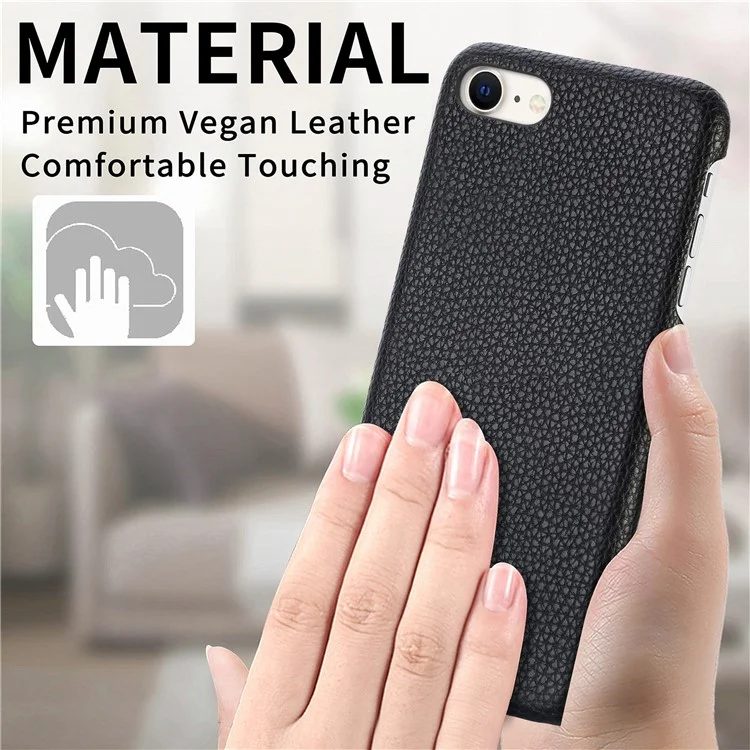 Y1 Pour Iphone 7 / 8 / SE (2020) / SE (2022) Case de Texture Litchi pu en Cuir PU Revêtement de Téléphone PC Revêtu - Noir