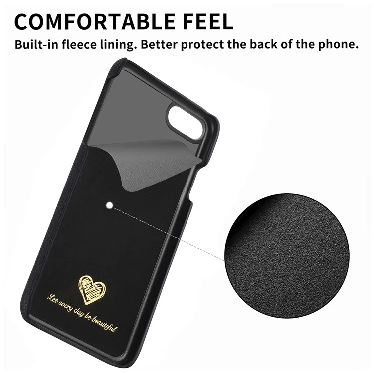 Y1 Pour Iphone 7 / 8 / SE (2020) / SE (2022) Case de Texture Litchi pu en Cuir PU Revêtement de Téléphone PC Revêtu - Noir
