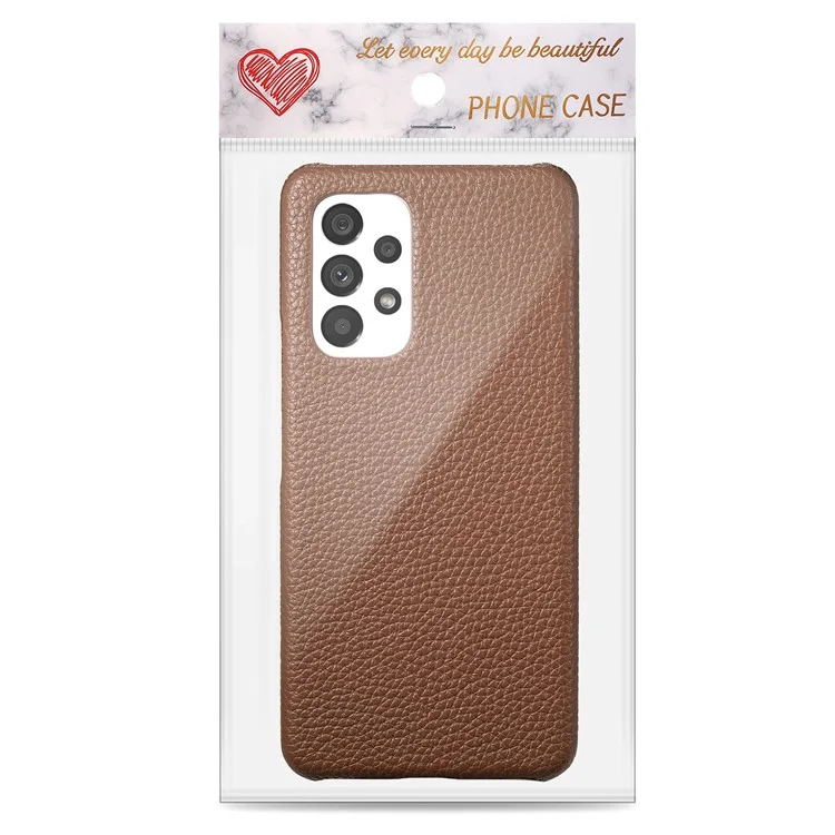 Y1 Für Samsung Galaxy A52 4G / 5G / A52s 5G Telefonschutzgehäuse PU-Leder Telefonhülle Litchi-Textur-Design - Braun