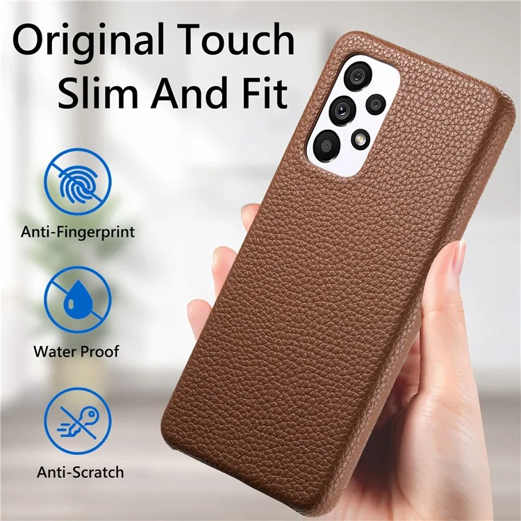 Y1 Für Samsung Galaxy A52 4G / 5G / A52s 5G Telefonschutzgehäuse PU-Leder Telefonhülle Litchi-Textur-Design - Braun