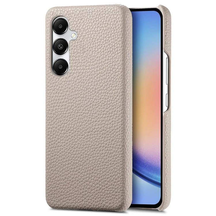 Y1 Per Samsung Galaxy A35 5G Custodia Texture Litchi Pelle+PC Back Cover - Grigio Kaki