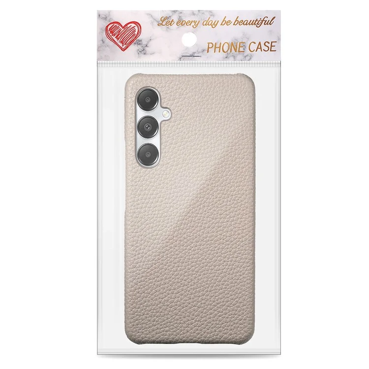 Y1 Per Samsung Galaxy A35 5G Custodia Texture Litchi Pelle+PC Back Cover - Grigio Kaki