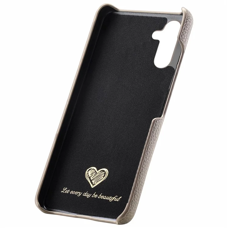 Y1 Per Samsung Galaxy A35 5G Custodia Texture Litchi Pelle+PC Back Cover - Grigio Kaki