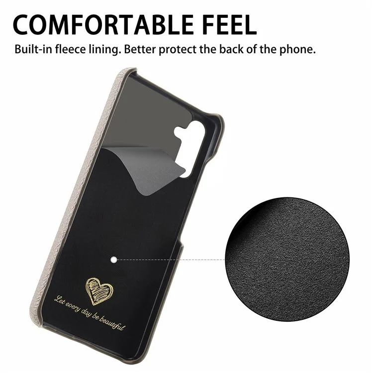 Y1 Per Samsung Galaxy A35 5G Custodia Texture Litchi Pelle+PC Back Cover - Grigio Kaki