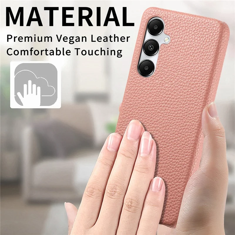 Y1 Hülle für Samsung Galaxy A35 5G, Litchi-Textur Leder+PC Rückseite - Pink