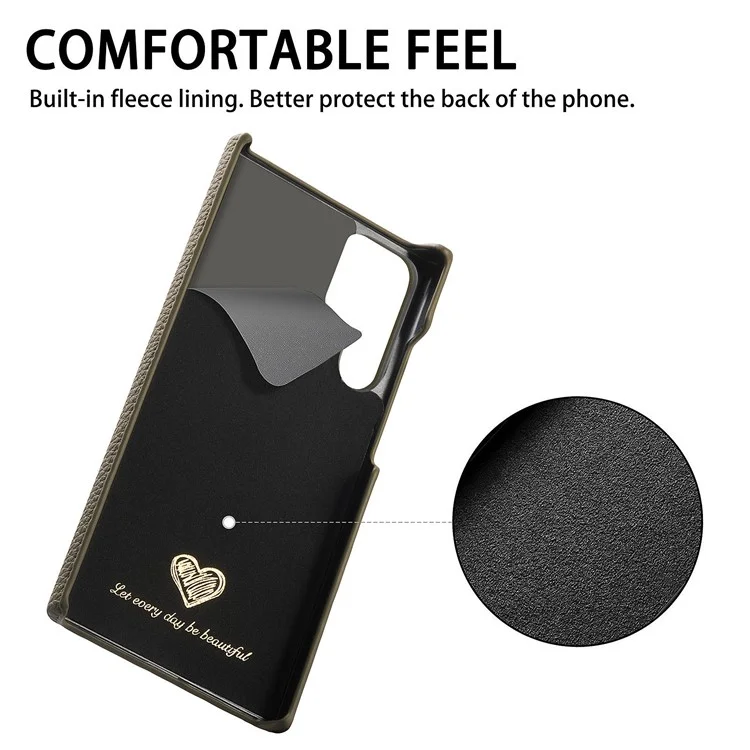 Y1 Für Samsung Galaxy S22 Ultra 5G Slim Case Litchi Textur PU+PC Handyhülle - Mitternachtsgrün
